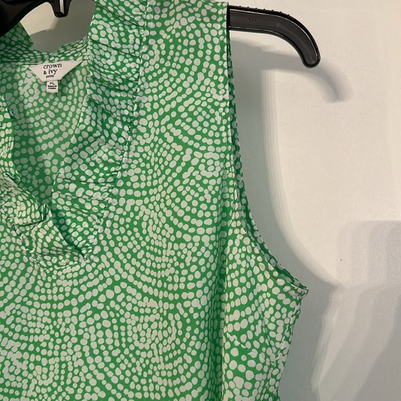 Ladies Green/White Top - Picture 3 of 4